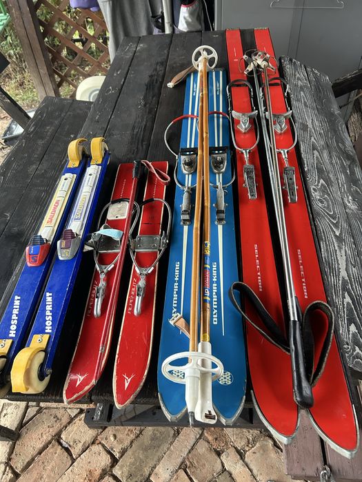 Schiuri  vechi din lemn alpenblitz copii si adulti