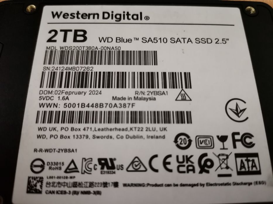 SSD Sata WD Blue  SA510 2Tb