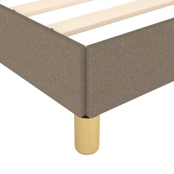 Cadru de pat fără saltea, material textil gri taupe, 140x190 cm VidaXL