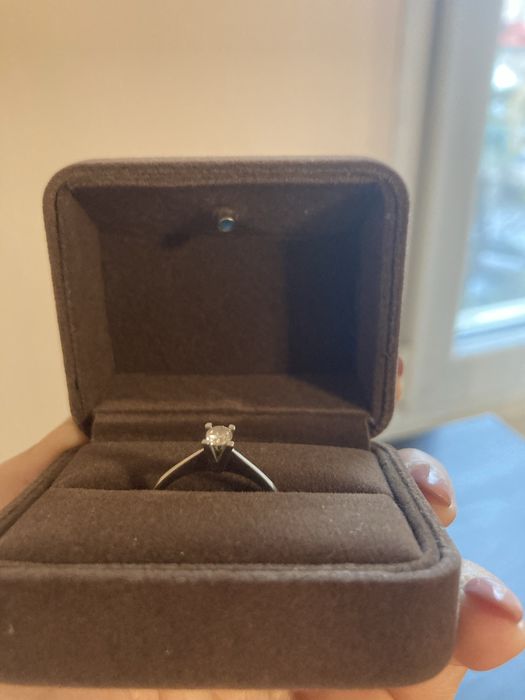 Inel aur alb 18k + diamant 0,20ct