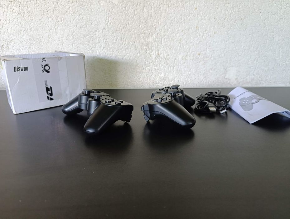 pachet de 2 controllere  Diswoe wireless  pentru PS3 Playstation 3  PC cu soc dual  axa giroscopica Bluetooth controler wireless reincarcabil