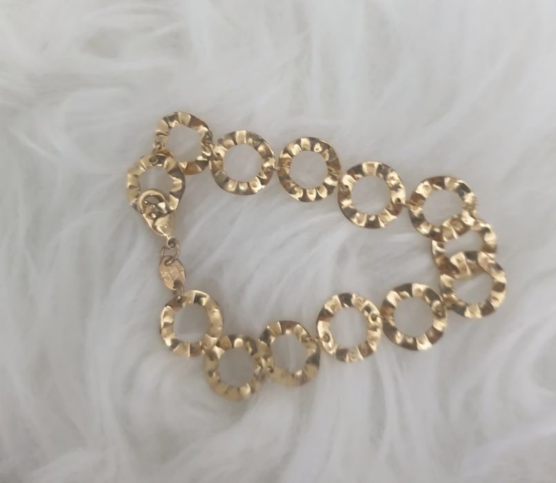 Brățară  18K Gold Filled – model cercuri texturate , 19.5 cm