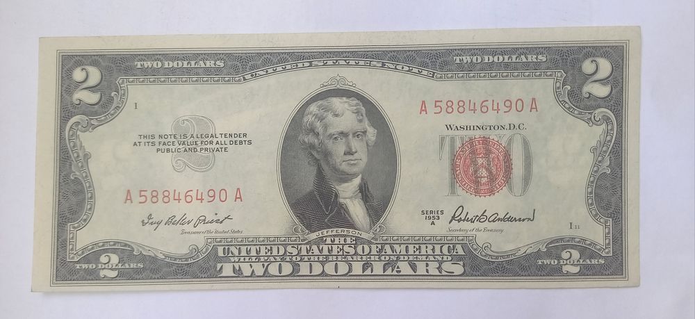 Bancnote de 2 dolari 1953 1 dolar 1957 5 dolari 1934