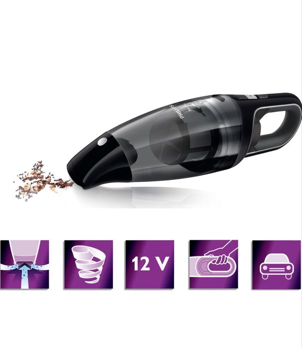 Прахосмукачка Philips Mini Vac FC6141/01, 120 W, 0.5 л, Черна
