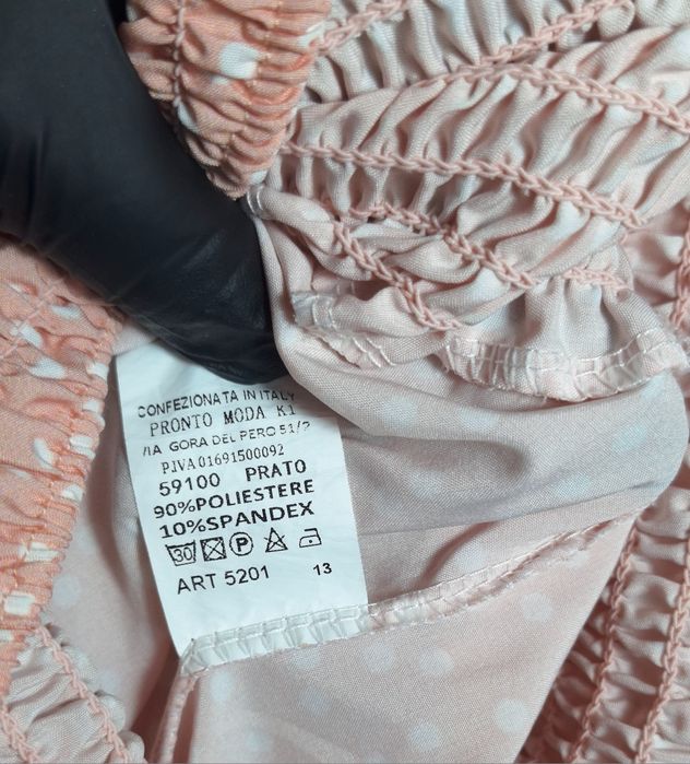 Pantaloni largi roz pudrat cu buline albe talie elastică lejeri M/L