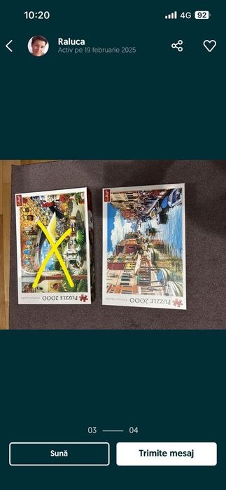 Puzzel 1000, 1500, 2000, 3000 piese nou folosit odata