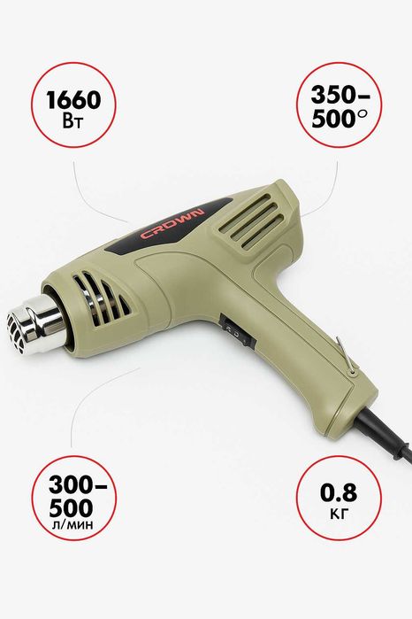 Строительный фен CROWN CT19017 — 1600 Вт