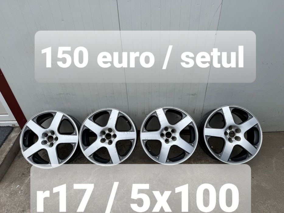 Set jante din aluminiu r17 / originale VW AUDI SKODA SEAT MG / 5x100 / ET 38 / model bicolor