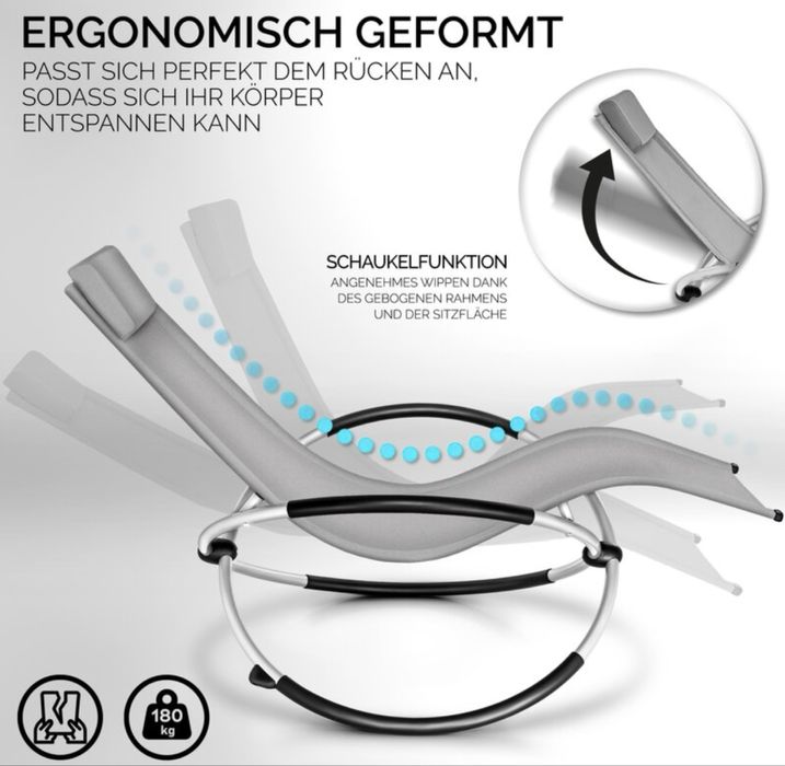 tillvex® Градински шезлонг Сив