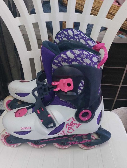Детски ролери  розово/лилави Play 5 Oxelo размер 34/36
