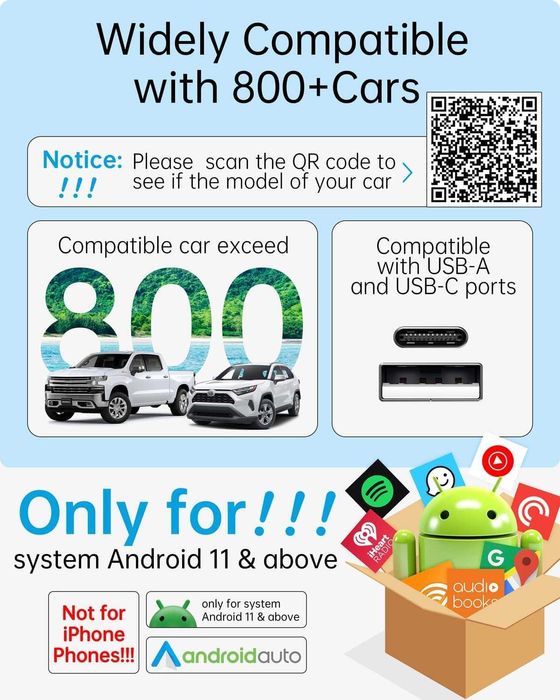 Безжичен адаптер за Android Auto