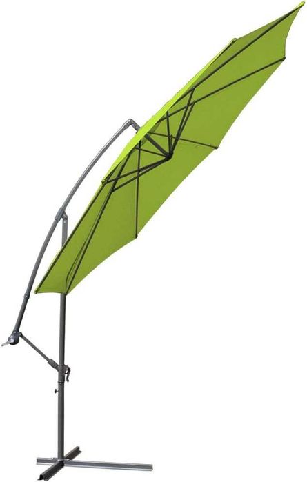 Висящ чадър Ø 350 см, градински чадър, дръжка, включително стойка