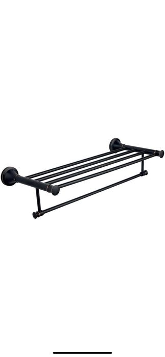 Suport prosop Ermetiq Luxury ER-J820, cu polita, 60 cm, Negru