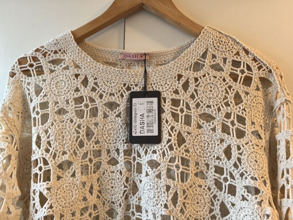 Bluză bej macrame Dasha nouă, cu etichetă