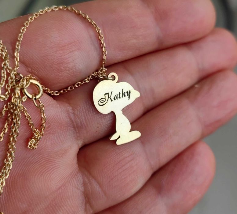 Сребърно детско колие-колие с фигурка на Снупи-колие за детски подарък