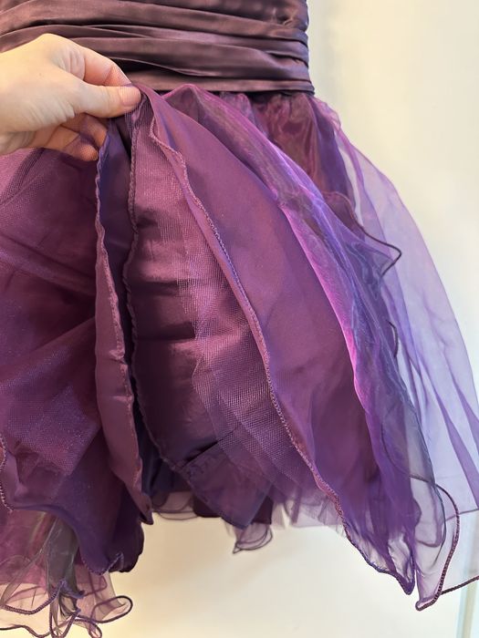 Rochie de seara XS/S, mov, lungime medie