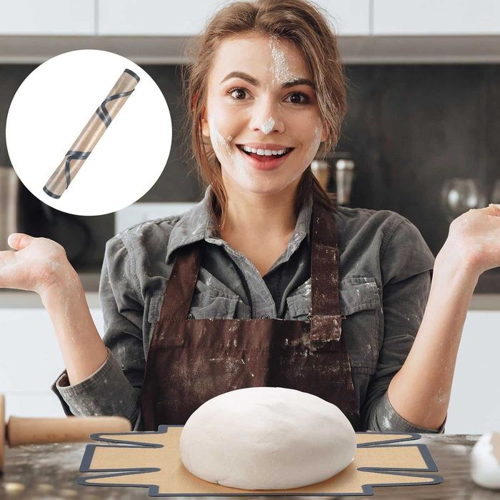 Tava copt silicon VALA, 39.6x36cm, bej gri, reutilizabil, antiaderent