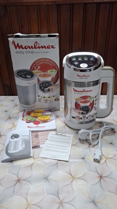 Блендер супник  Moulinex LM84 за крем супа, капацитет 1.2 л, 4 степени на скорост, 1000 W, 5 програми, сив