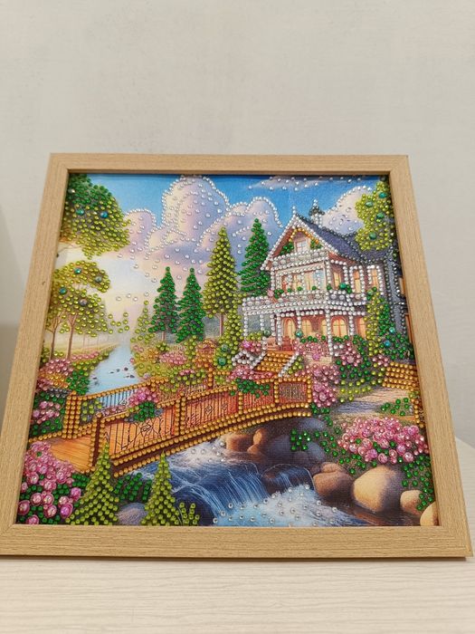 Диамантен гоблен 25 х 25 см готов изработен в рамка