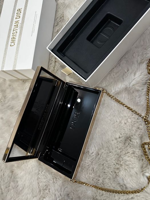 Clutch Christian Dior original – metalic, nou, cu cutie