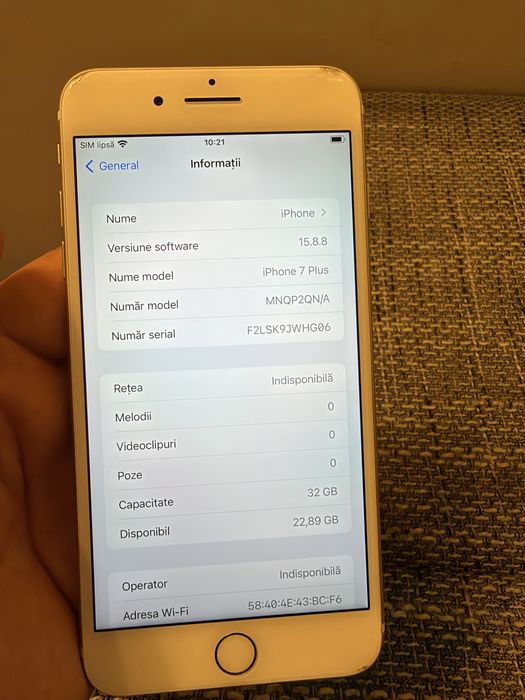 iPhone 7 Plus 32GB Gold – Baterie 85% – Grad B