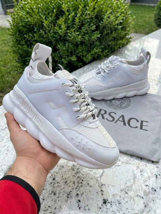 Adidasi Versace Chain Alb Adidasi Unisex