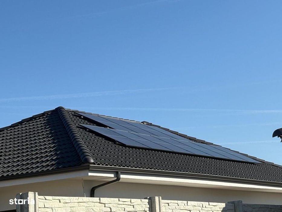 Casa noua cu PANOURI FOTOVOLTAICE, teren 553 mp, (utilitati complete)