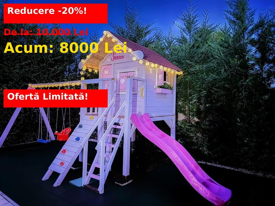 Loc de joaca pentru copii STOC 2026- tobogan, escalada, leagan