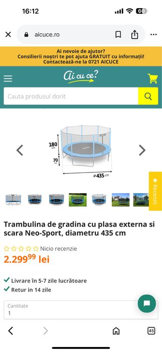 trambulina diametru 435