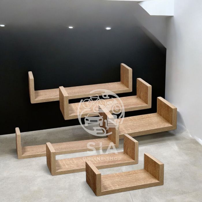 Рафтове за стена, 3бр., до 3кг, комплект етажерки , бежов