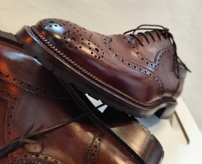 Pantofi oxford 41 41.5 de lux Cordwainer NOI brogue piele naturala