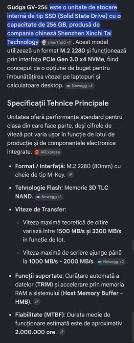 SSD NVMe M.2 GUDGA GV 256GB 100% Life