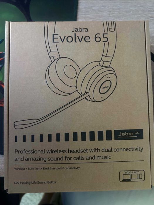 Безжични слушалки Jabra - Evolve 65 SE, черни