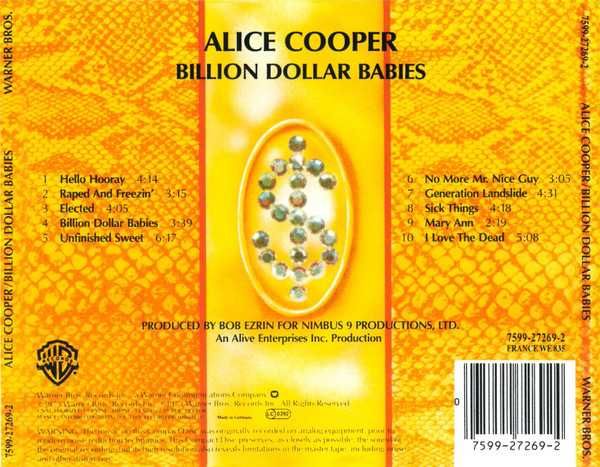 CD Alice Cooper - Billion Dollar Babies 1973