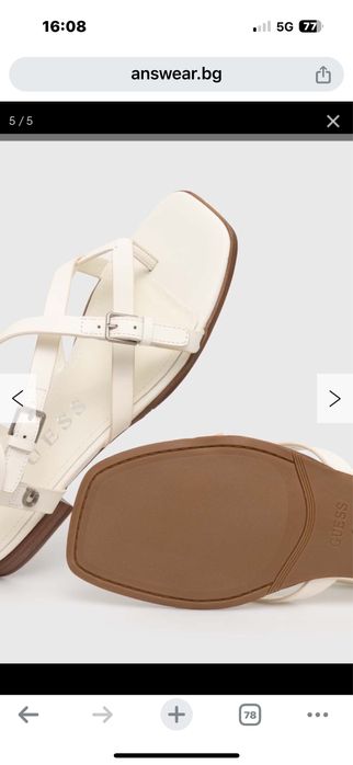 Кожени сандали Guess Tamper