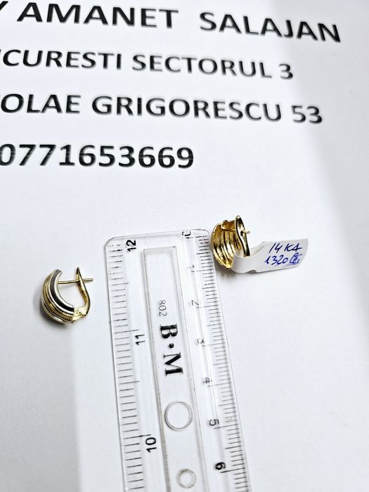 Vand cercei din aur 14 k 2.46 g cod 837