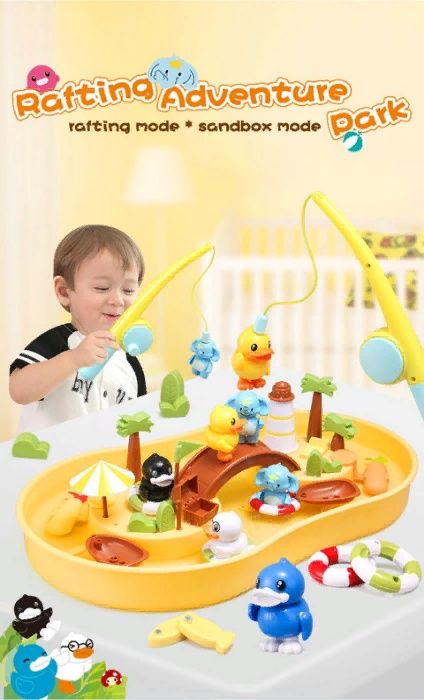 Набор с песком и рыбалкой. Подарок детям от 3 лет.