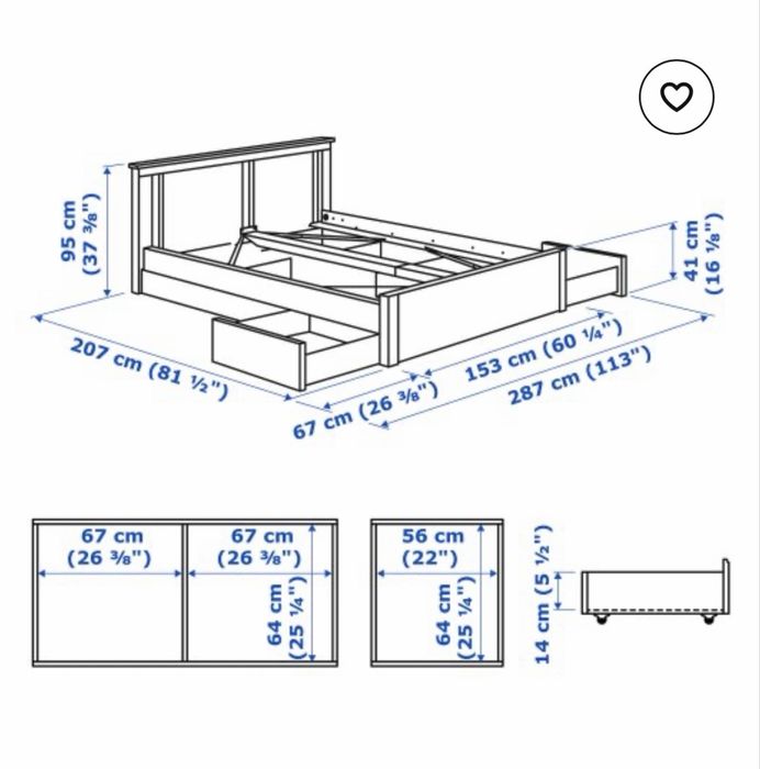 Двойно легло Ikea Somnesang 140x200