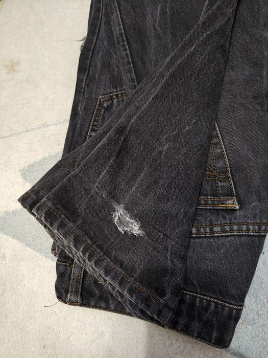 Blugi Roberto Cavalli Archive – Acid Wash Distressed Denim – Grey/Blac