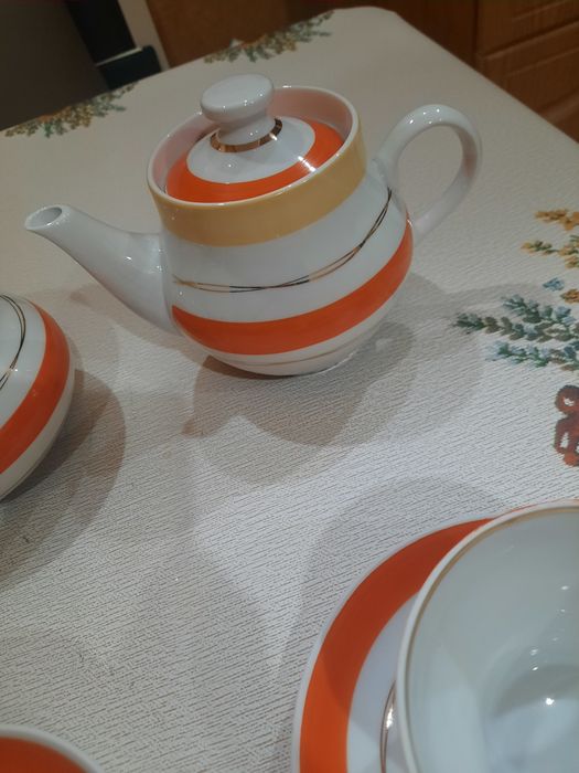 Чайный сервиз "Радиоволны" на 5 персон. Барановского ФЗ, клеймо 1960-7