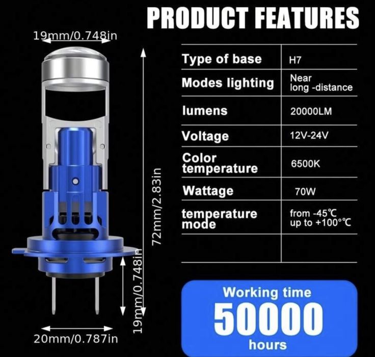 Bi Led H7 150% повече светлина!