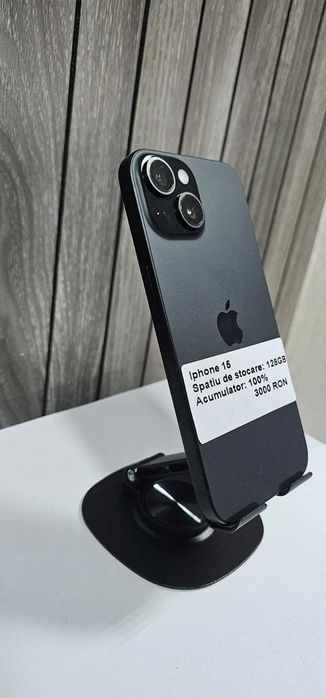 iPhone 15 128GB Negru Factura + Garantie - Husa + folie cadou