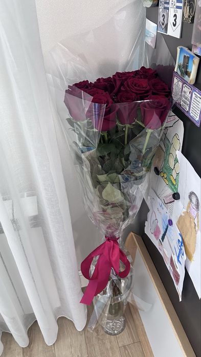 Метровые красные розы