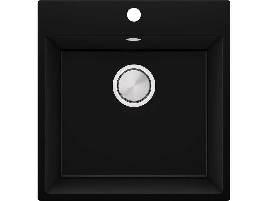 ТОП КОМПЛЕКТ! Черна мивка + Бял смесител + Бял сифон | НАЛИЧНО