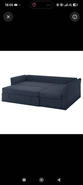 Canapea colțar extensibil IKEA HOLMSUND – albastru deschis (denim)
