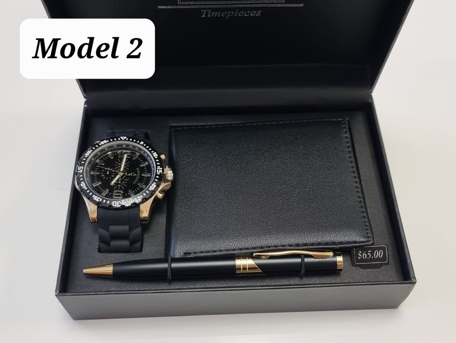 Set Cadou Bărbătesc: Ceas + Portofel + Pix