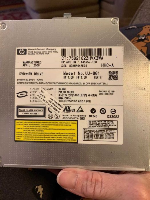 DVD-RW HP UJ-861 HP Compaq 6820s 12.7mm ATA