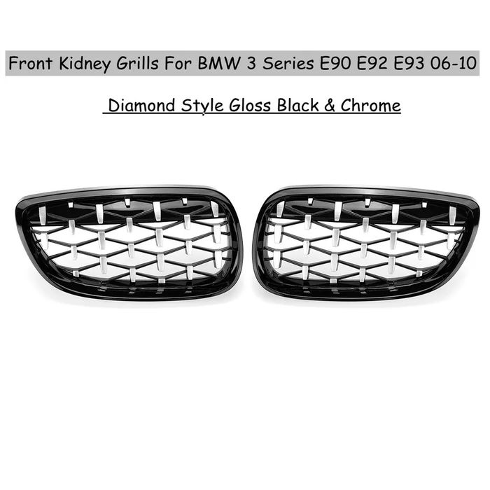 Set Grile Diamond Bmw E92 E93 2008 2010 Negru lucios Crom
