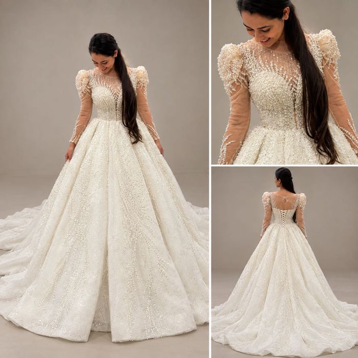 Rochie de mireasă cu perle și pietricele  cu preț accesibil!