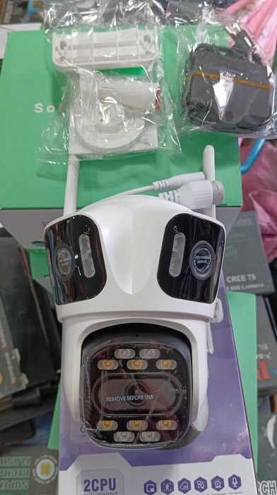 Тройна IP камера с WiFi приложение iCSee безжична камера 12MP